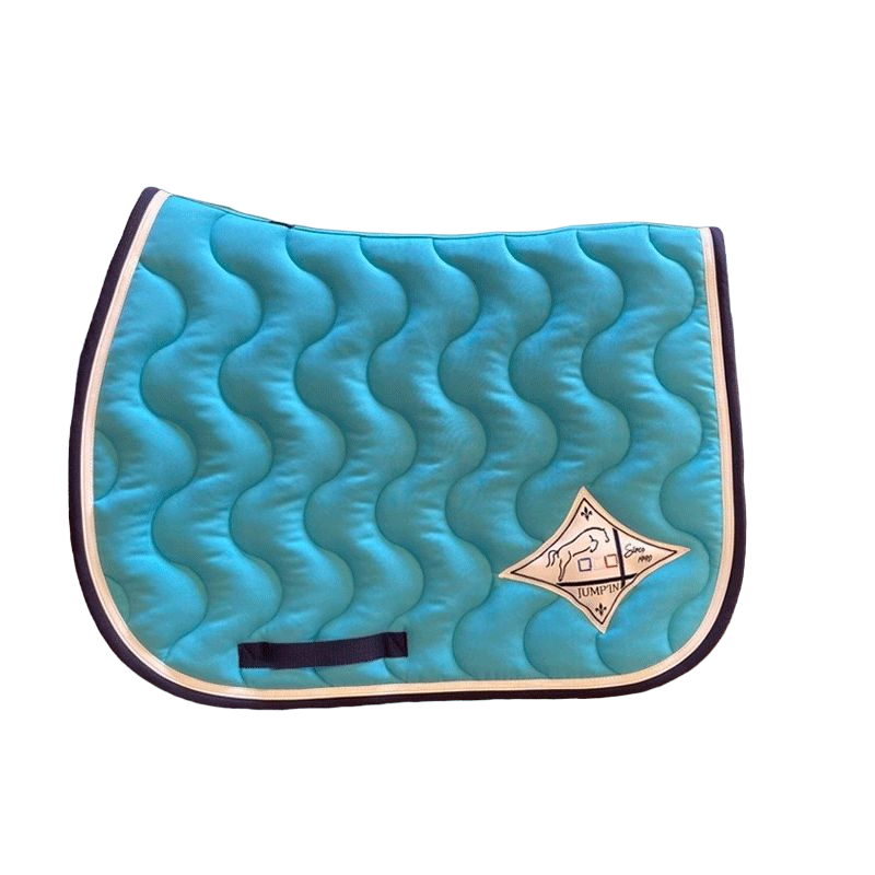 Jump'In - Tapis de selle Turquoise/ Blanc/ Marine | - Ohlala