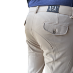 TdeT - Men's Ultime taupe leather full-seat breeches | - Ohlala