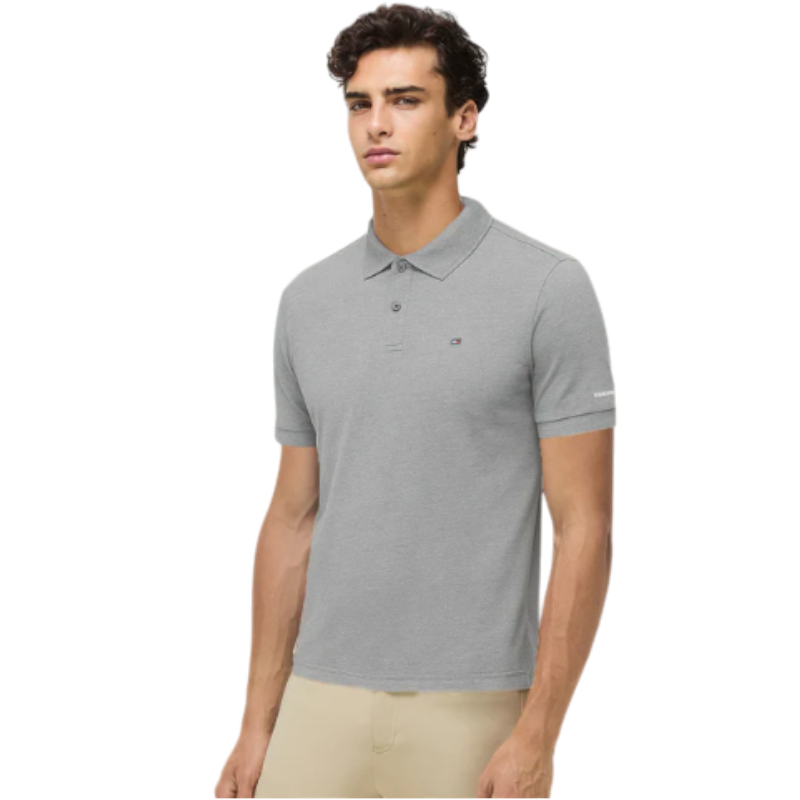 Tommy Hilfiger Equestrian - Polo de manga curta homem cinzento mesclado