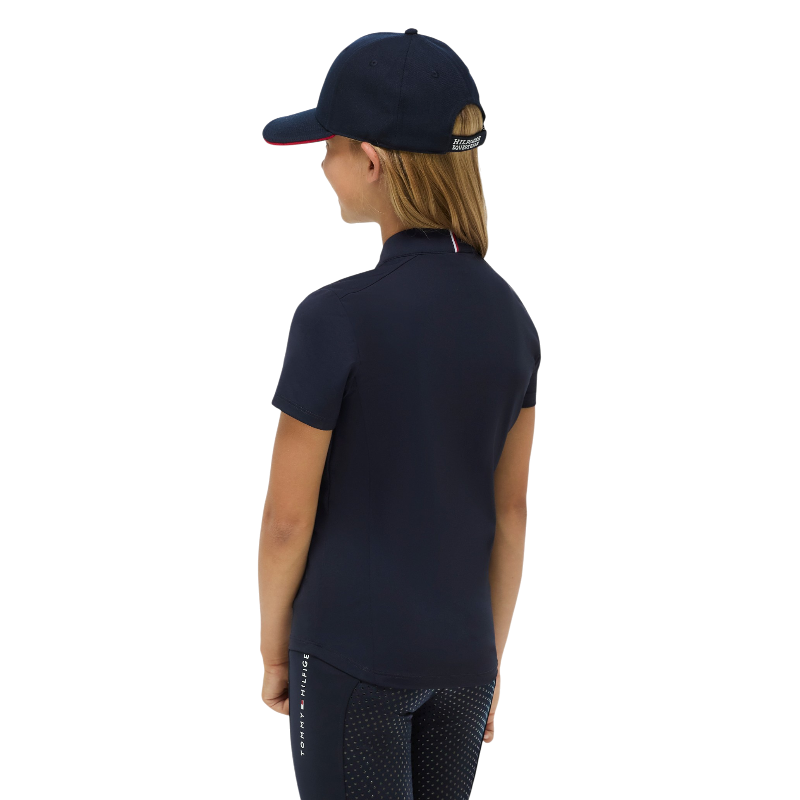 Tommy Hilfiger Equestrian - Baselayer a maniche corte junior Palma 1/4 Zip desert sky