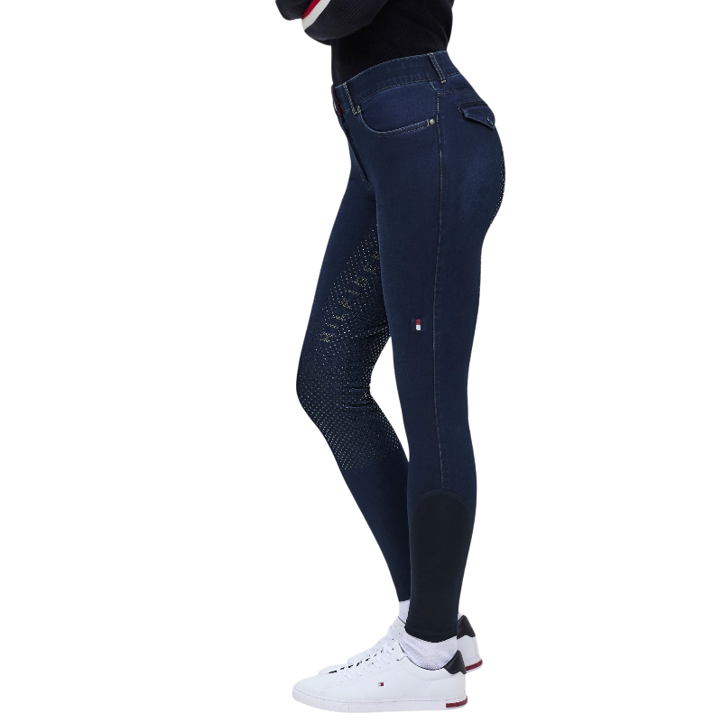 Tommy Hilfiger Equestrian - Spodnie jeździeckie damskie Hope Denim rinse