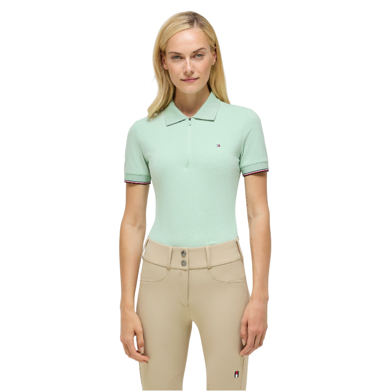 Tommy Equestrian - Damen-Kurzarm-Reitpolo Anaheim belair mint