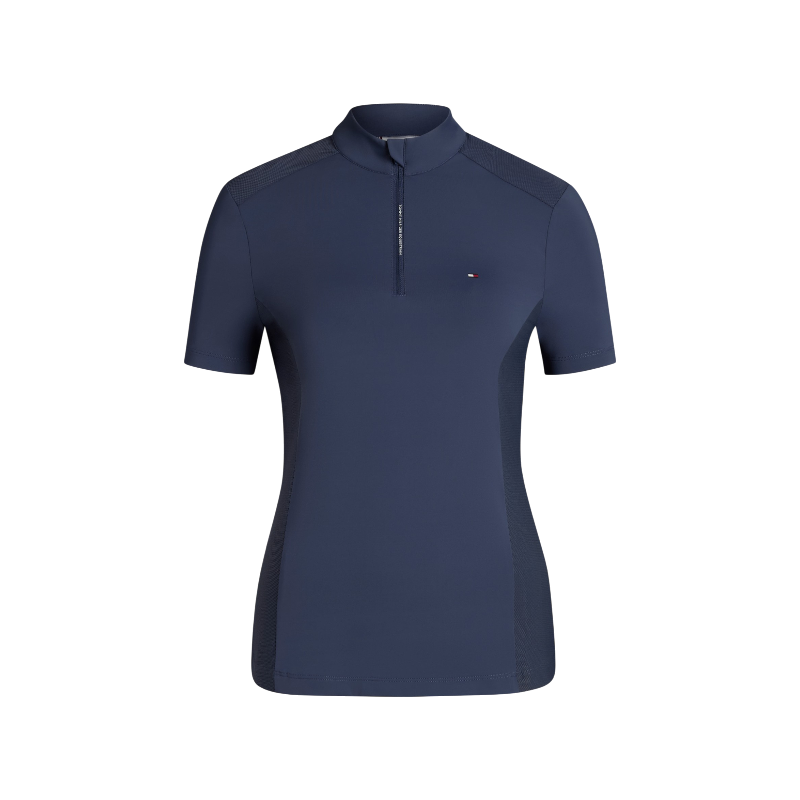 Tommy Hilfiger Equestrian - Damen-Reitpoloshirt kurzärmelig Palma desert sky