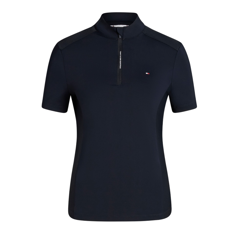 Tommy Hilfiger Equestrian - Damen-Reitpoloshirt kurzärmelig Palma marine