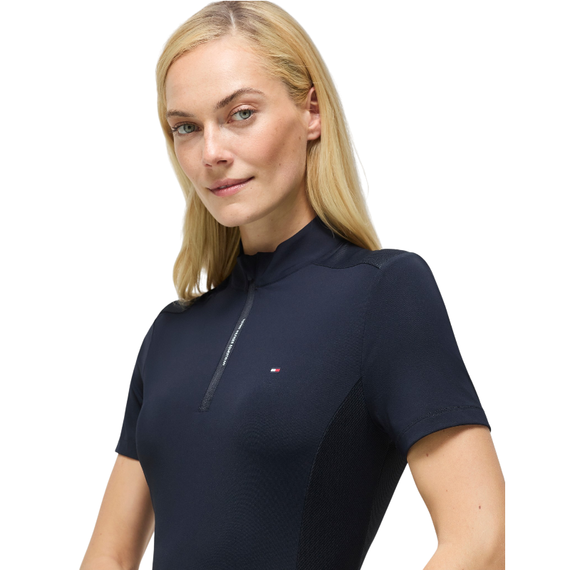 Tommy Hilfiger Equestrian - Damen-Reitpoloshirt kurzärmelig Palma marine