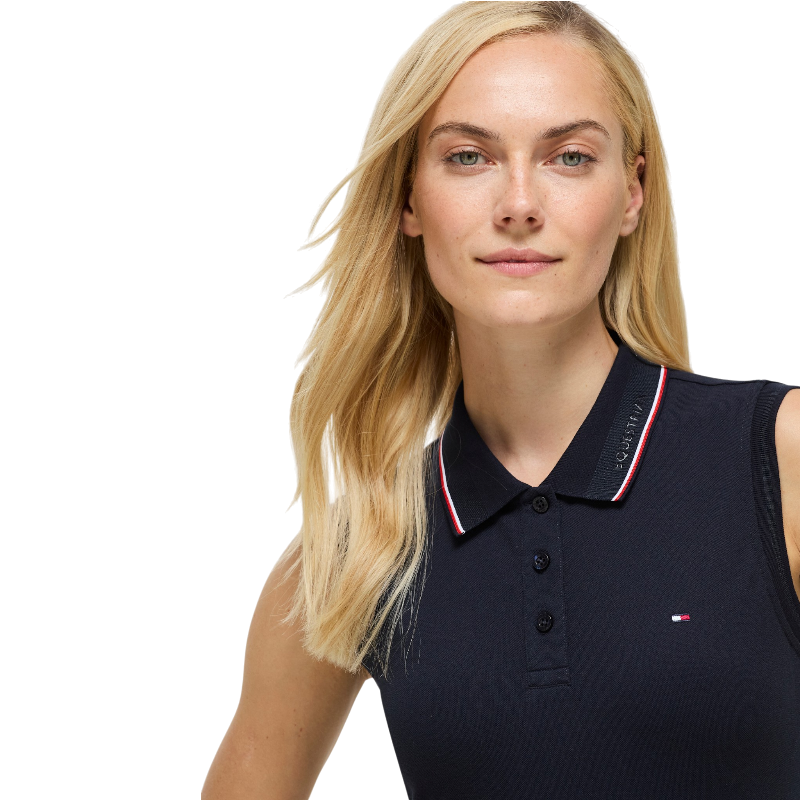 Tommy Equestrian - Mouwloze rijpolo dames Cordova desert sky