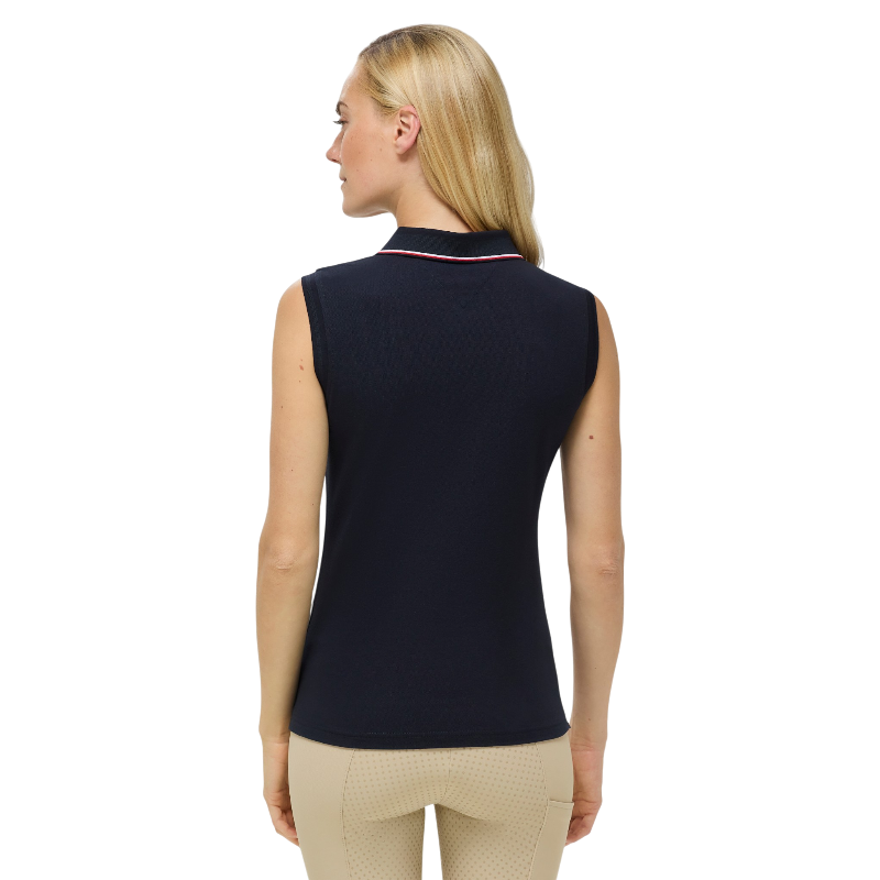 Tommy Equestrian - Mouwloze rijpolo dames Cordova desert sky