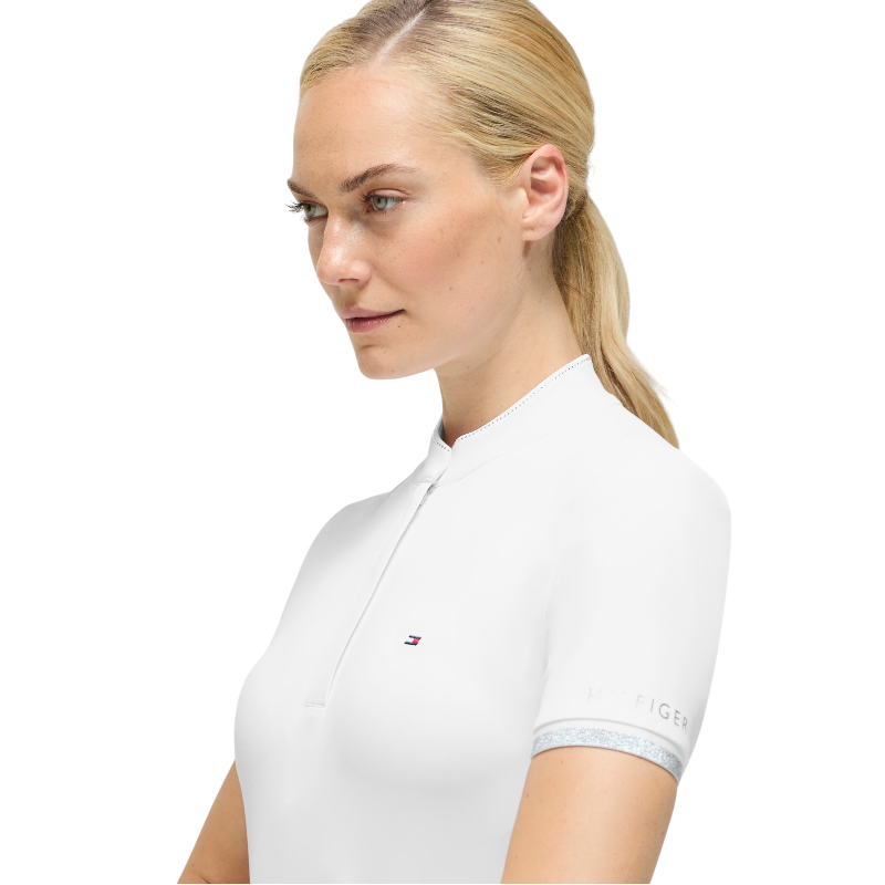 Tommy Equestrian - Polo da concorso manica corta donna Linsay optic white