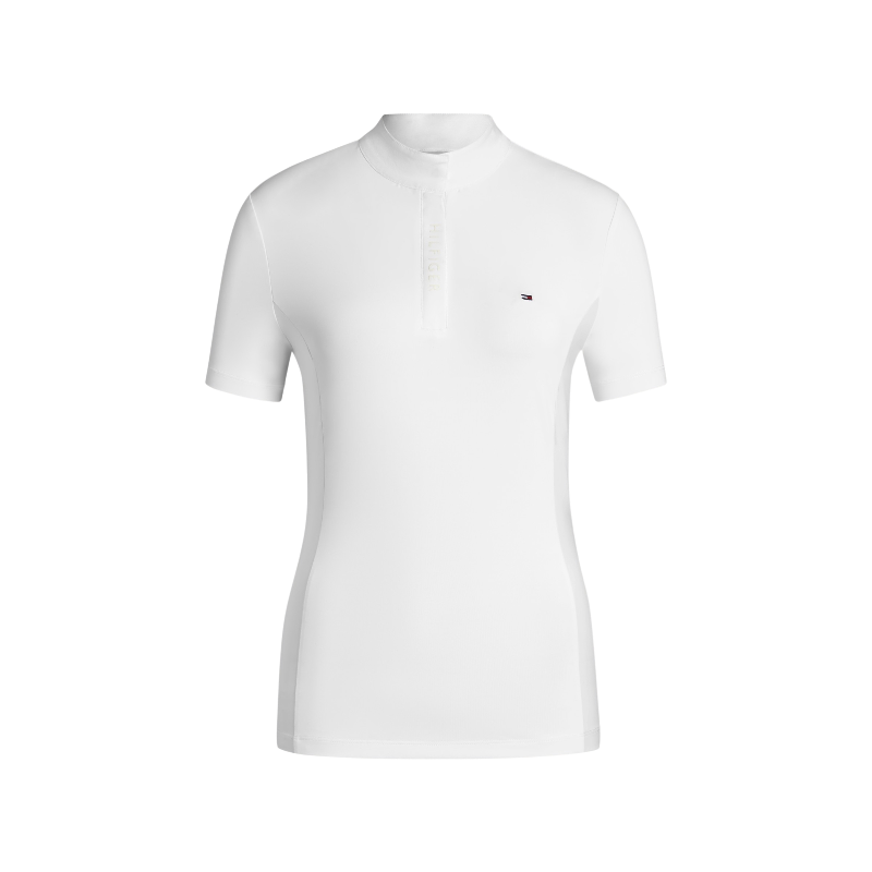 Tommy Hilfiger Equestrian - Polo de concurso de manga corta para mujer Selma optic white