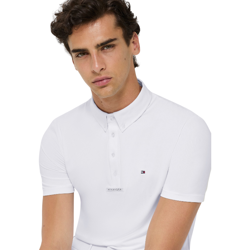 Tommy Hilfiger Equestrian - Polo da concorso a maniche corte uomo Alex optic white