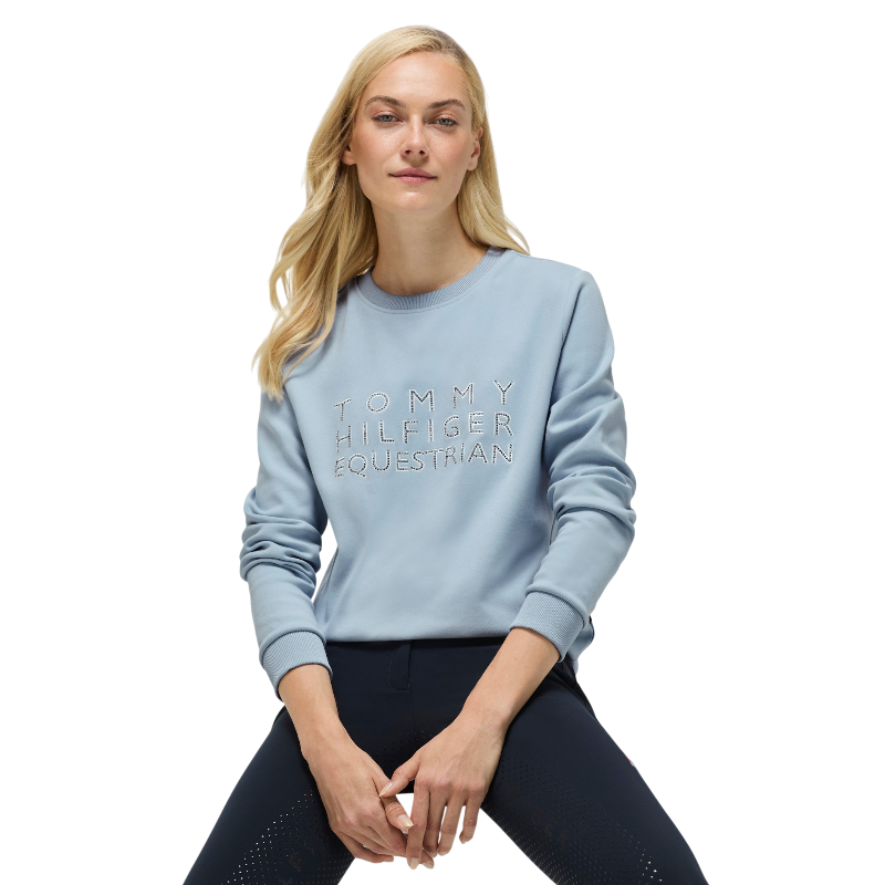 Tommy Hilfiger Equestrian - Sudadera de manga larga para mujer Belair sweet blue