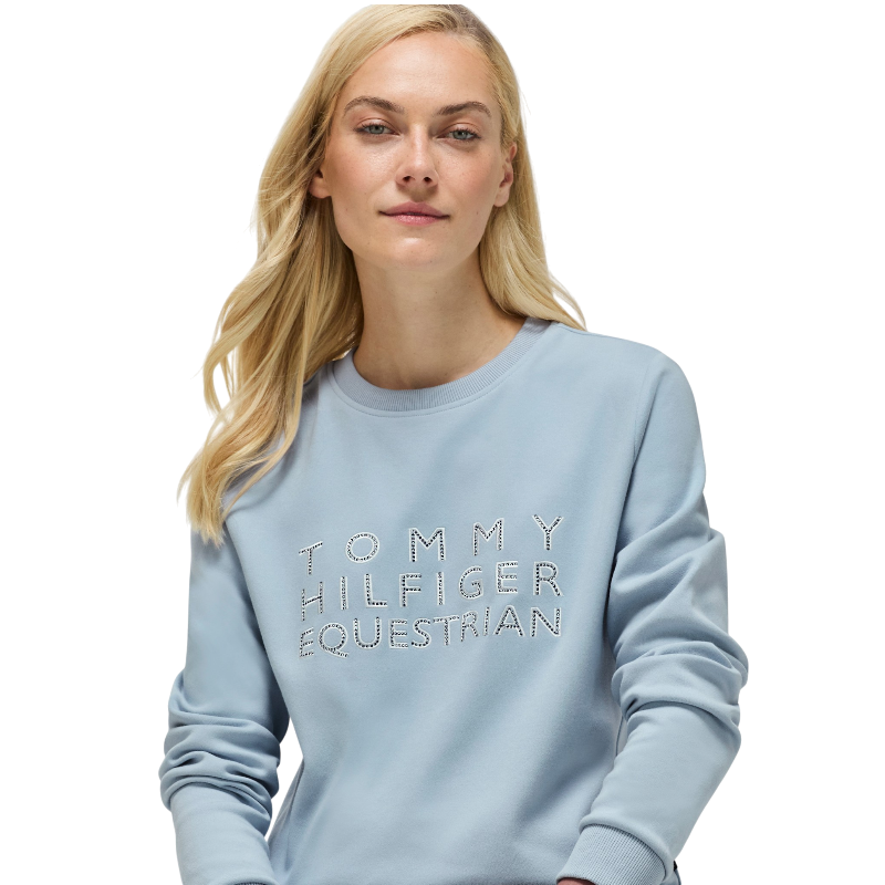 Tommy Hilfiger Equestrian - Sudadera de manga larga para mujer Belair sweet blue