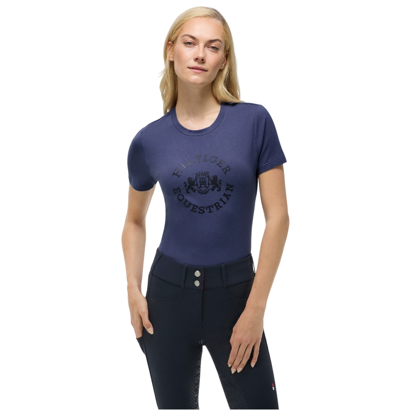 Tommy Equestrian - Camiseta manga corta mujer Pasadena faded indigo