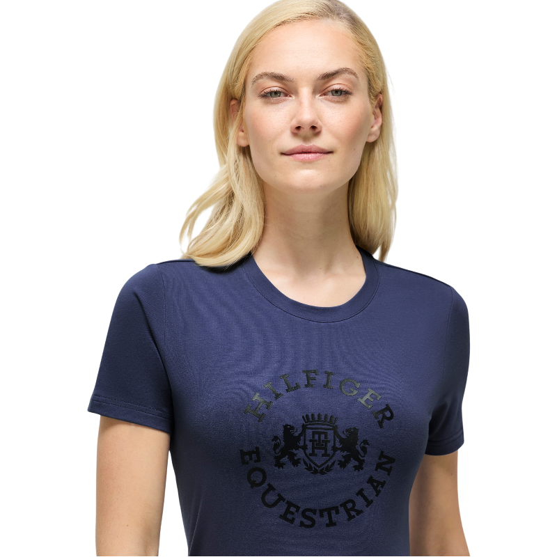 Tommy Equestrian - Camiseta manga corta mujer Pasadena faded indigo