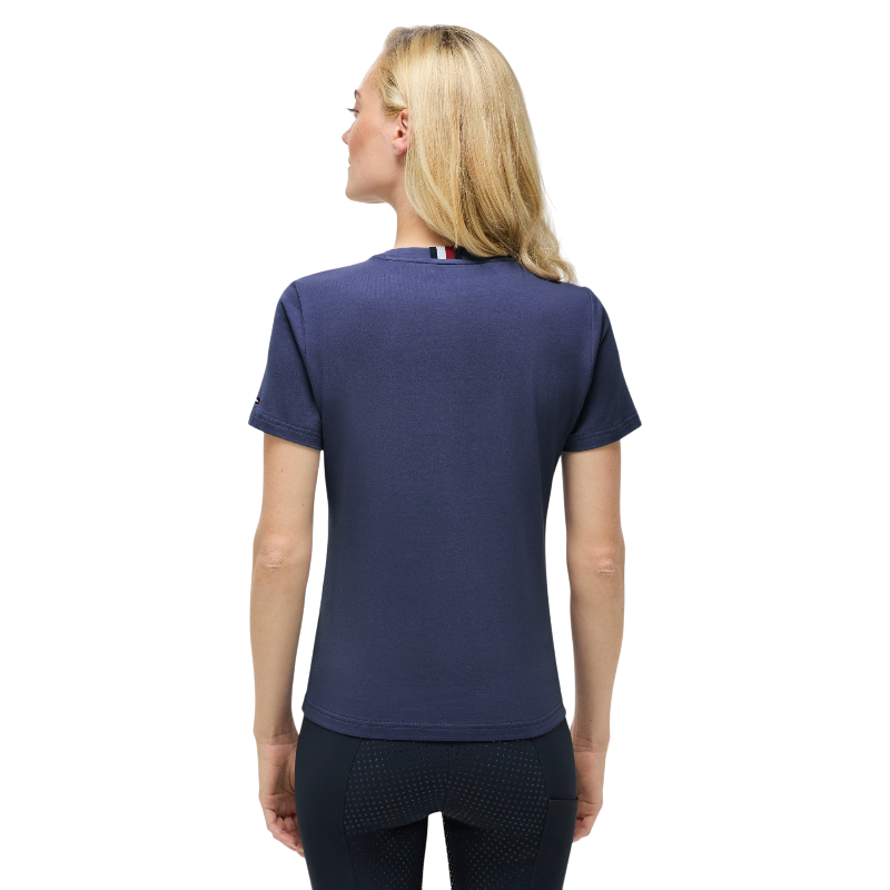 Tommy Equestrian - Camiseta manga corta mujer Pasadena faded indigo