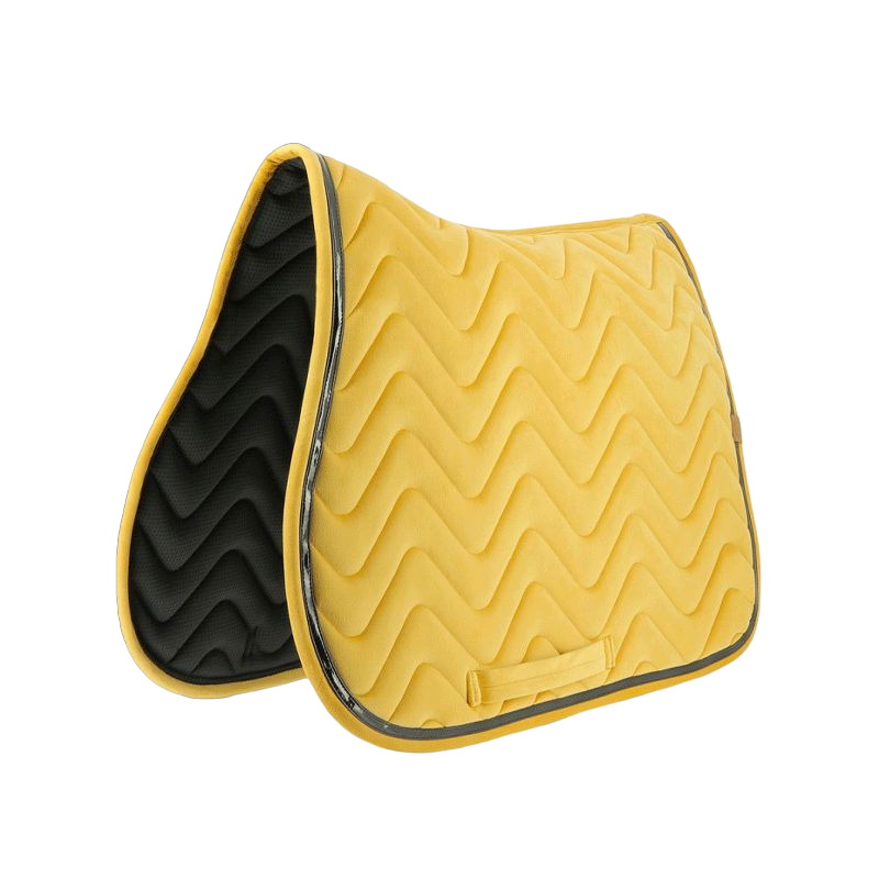 Equithème - Tapis de selle Glossy jaune | - Ohlala