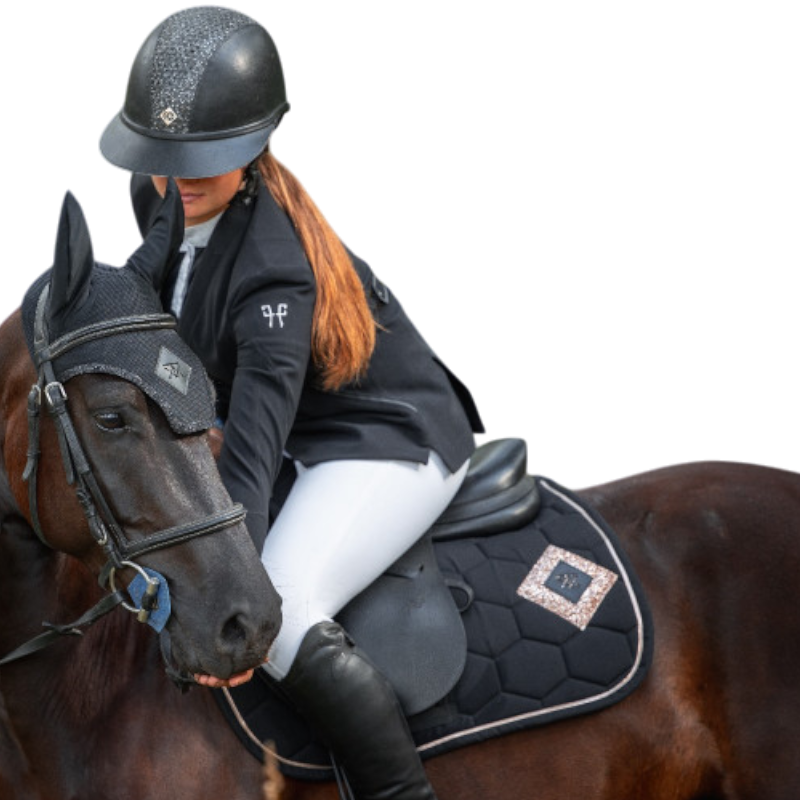 Oxxer - saddle pad Black diamond / rose gold pink sequins rose gold 