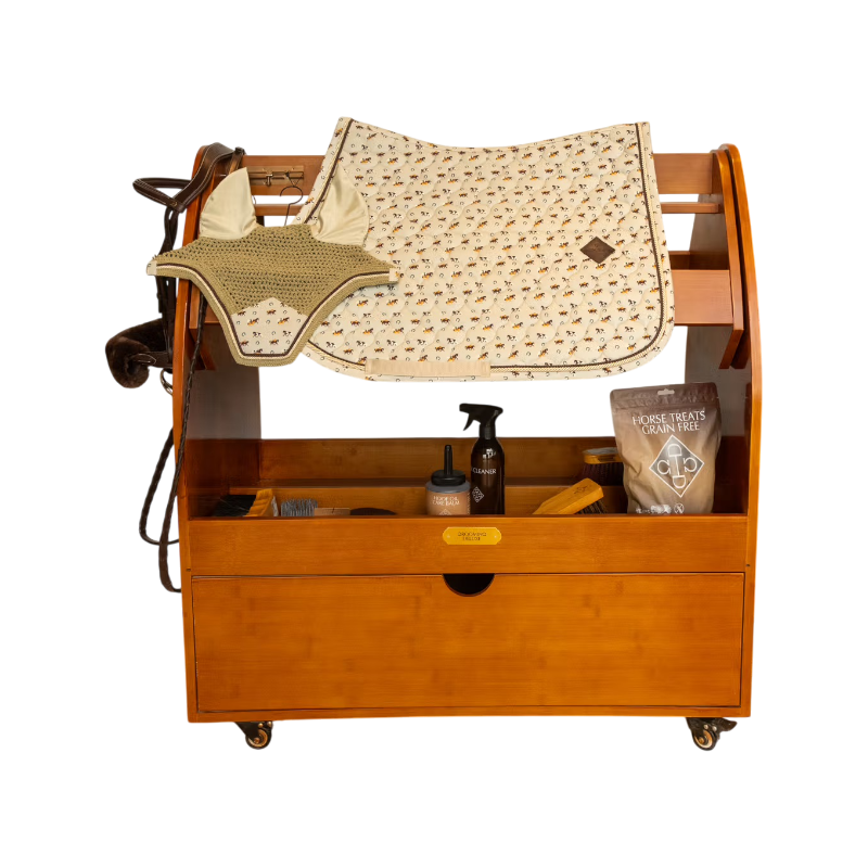 Kentucky Horsewear - Tapis de selle Velvet imprimé cheval beige | - Ohlala