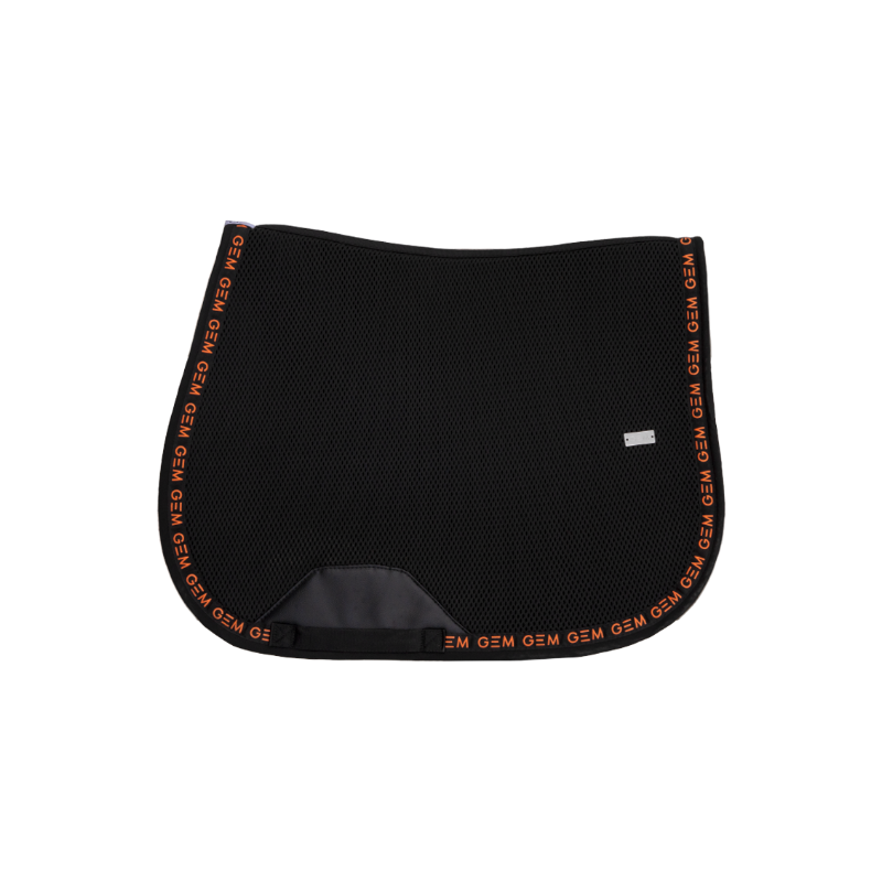 GEM - Tapis de selle mesh noir/ corail