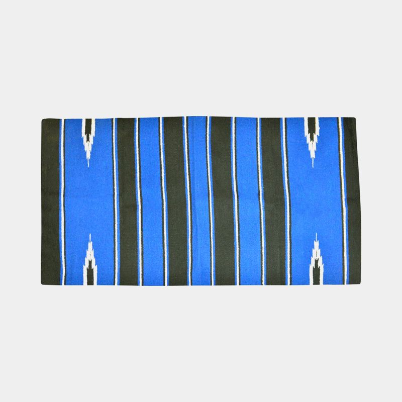 Westride - Tapis navajo coton/ acrylique noir/ bleu | - Ohlala