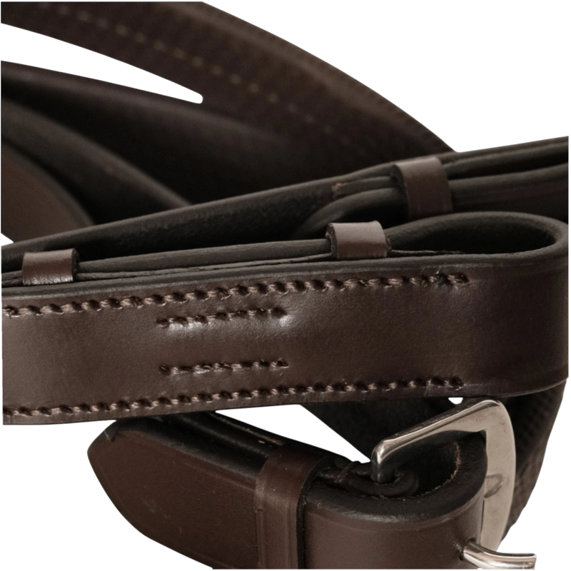 TdeT - Rubber Reins Large Grip Studs Dark Havana