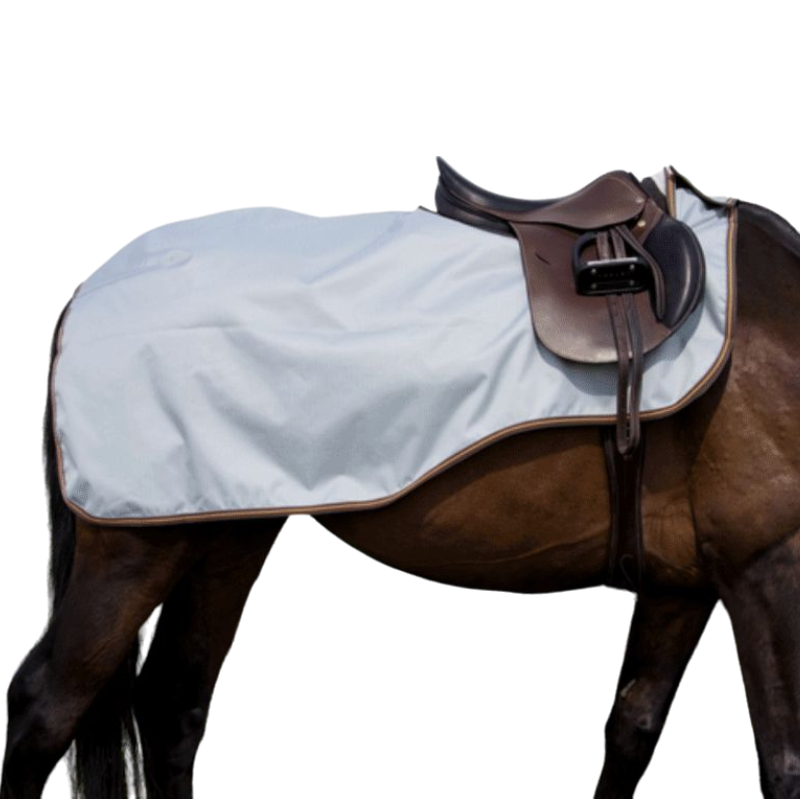 TdeT - Couvre-reins imperméable doublé poly-coton gris/ orange