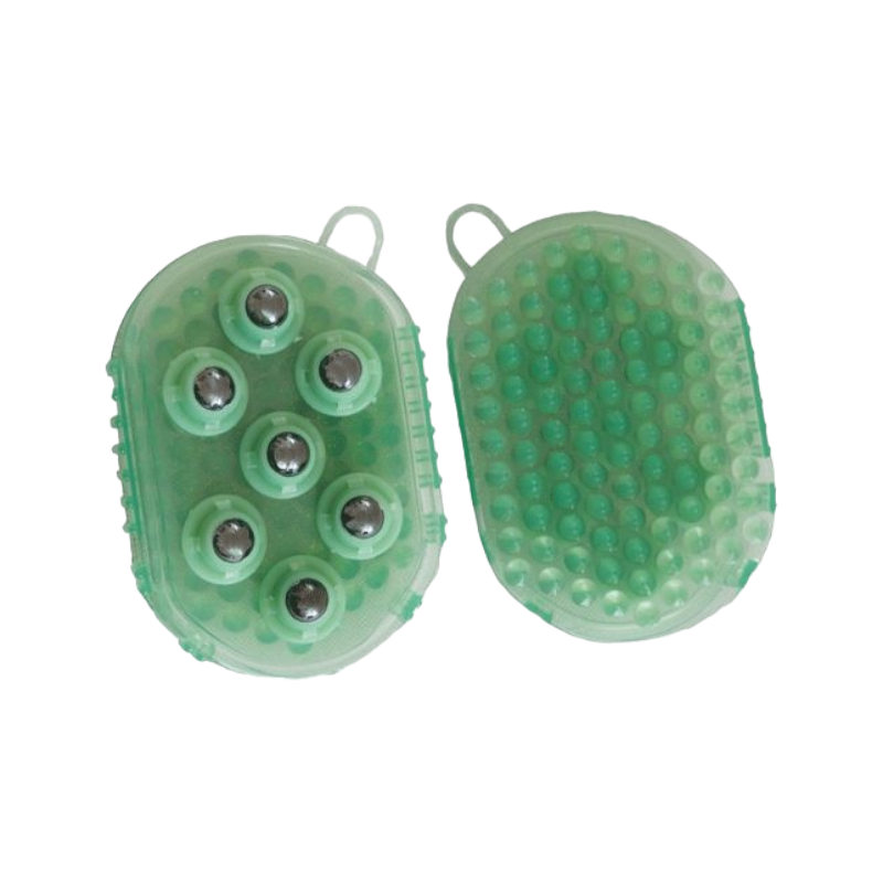 TdeT - Curl massage glove with green balls