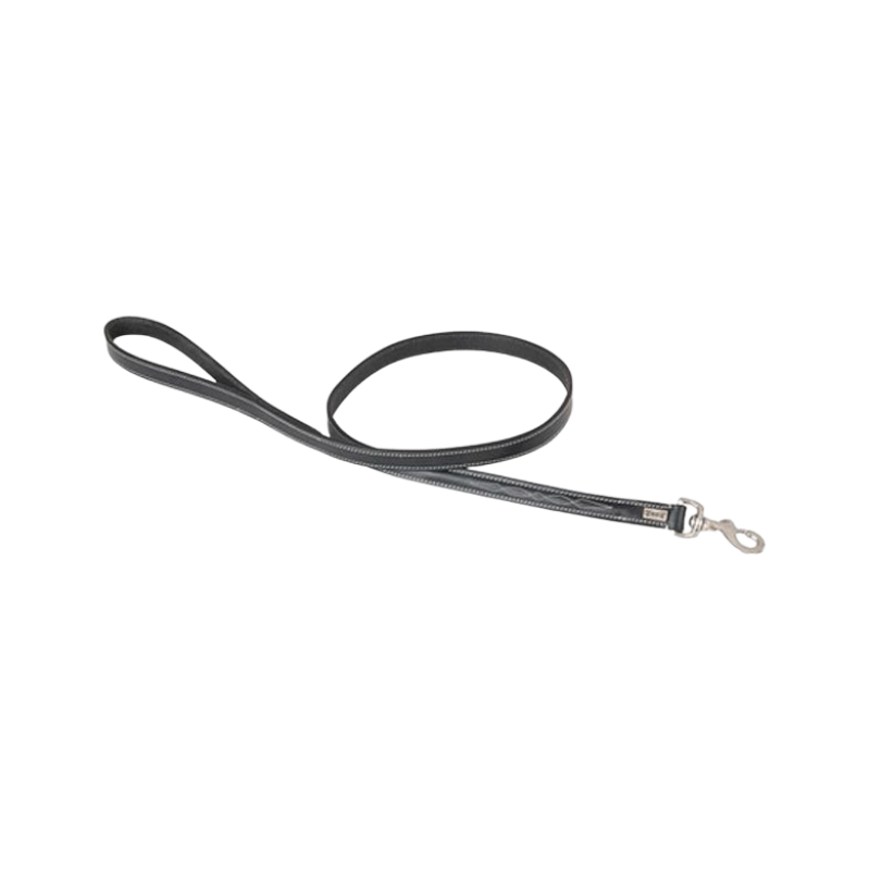 TdeT - Black/white stitched leather dog leash