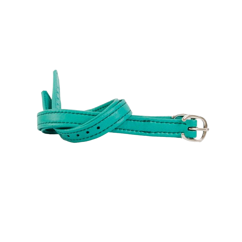 TdeT - Green leather spur straps