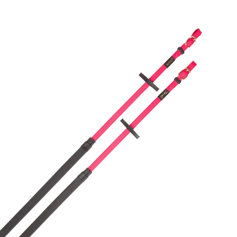 TdeT - Rênes Biotack® caoutchouc fuchsia | - Ohlala