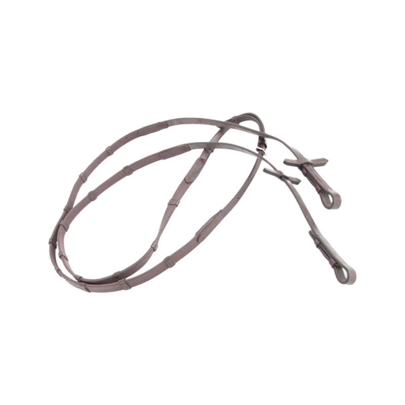 TdeT - Ultra Grip reins with dark tan stops