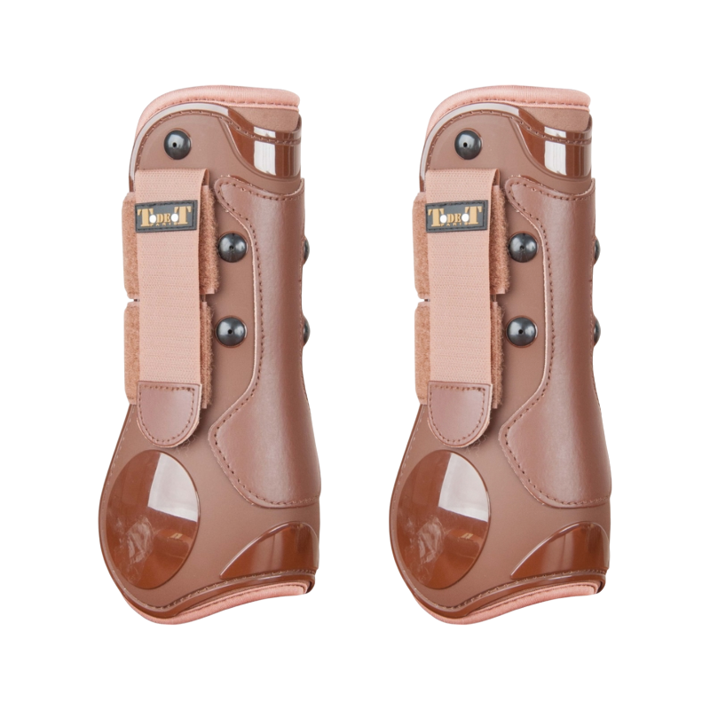 TdeT - Guêtres ouvertes coques et cuir marron/ noir