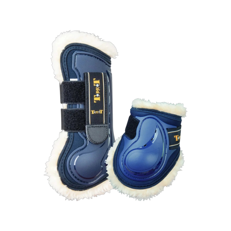 TdeT - Design Navy Sheepskin Tendon and Fetlock Boot Set