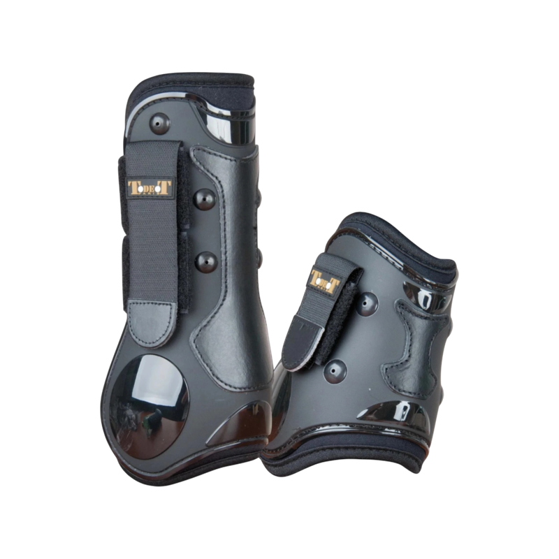 TdeT - Black Leather and Hard-Shell Tendon and Fetlock Boot Set