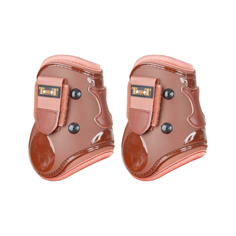 TdeT - Shell and brown leather fetlock protectors