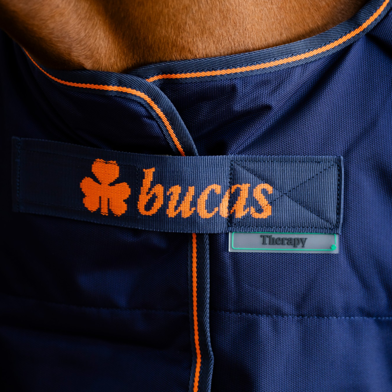 Bucas - Therapy Turnout Outdoor Rug Light 100 Navy/ Orange 100g