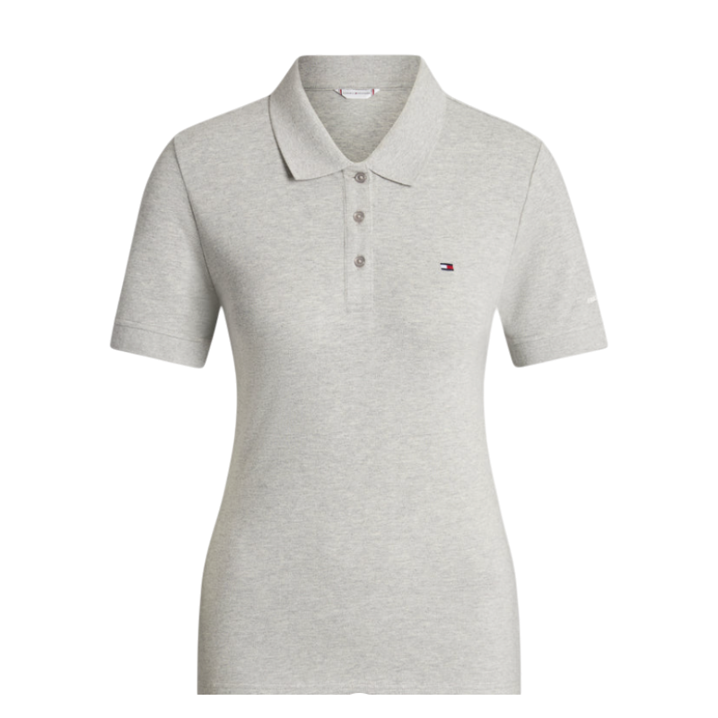 Tommy Hilfiger Equestrian - Polo de manga corta mujer TH Equestrian gris jaspeado
