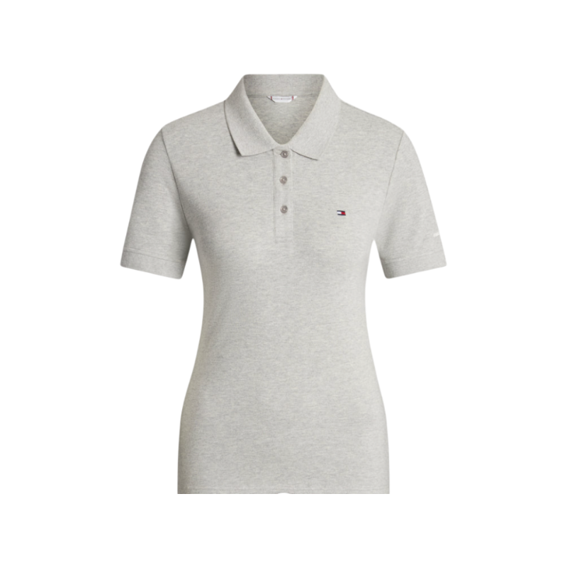 Tommy Hilfiger Equestrian - Dames polo korte mouwen TH Equestrian gemêleerd grijs
