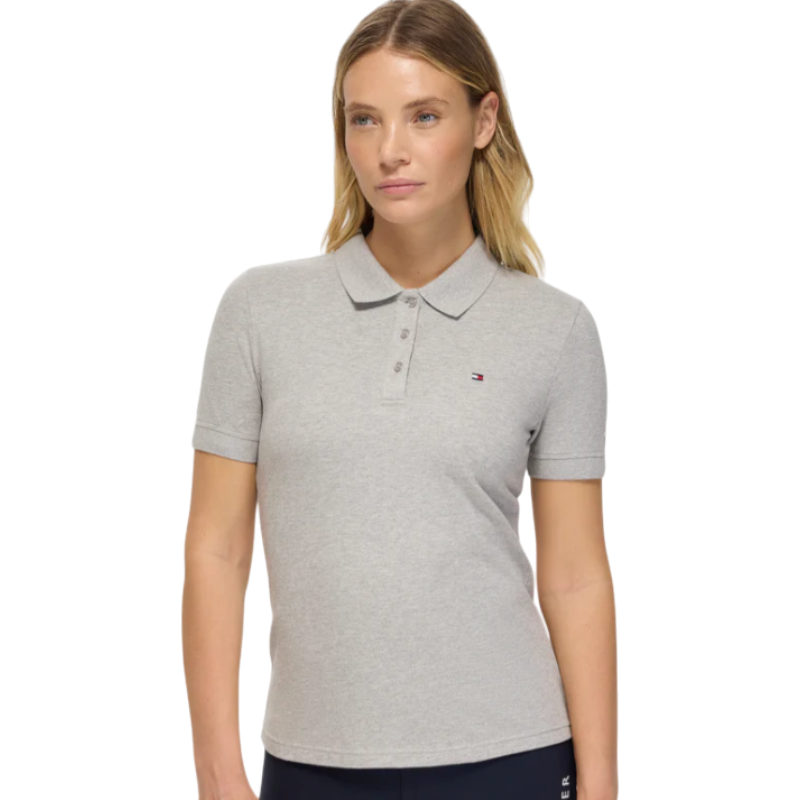 Tommy Hilfiger Equestrian - Polo de manga corta mujer TH Equestrian gris jaspeado