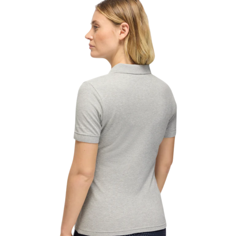 Tommy Hilfiger Equestrian - Polo de manga corta mujer TH Equestrian gris jaspeado