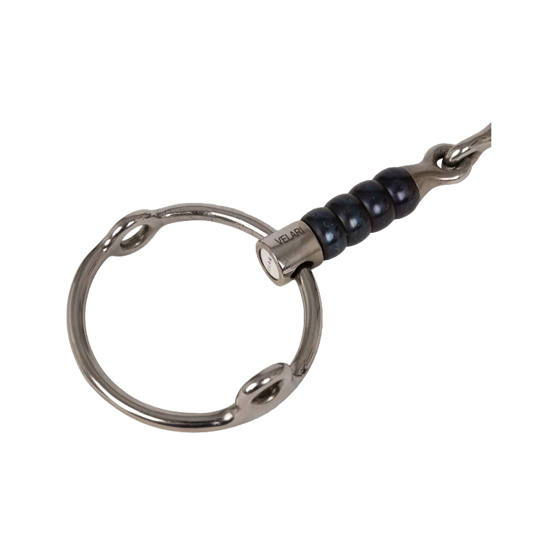 Velari - Sweet Iron Single-Jointed Ring Gag Bit with Cherry Roller