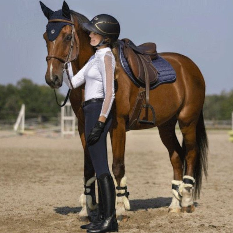 Equithème - Pantalon d'équitation femme Safir marine/ noir