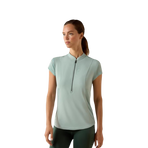 Baselayer con zip donna Breathe blue surf