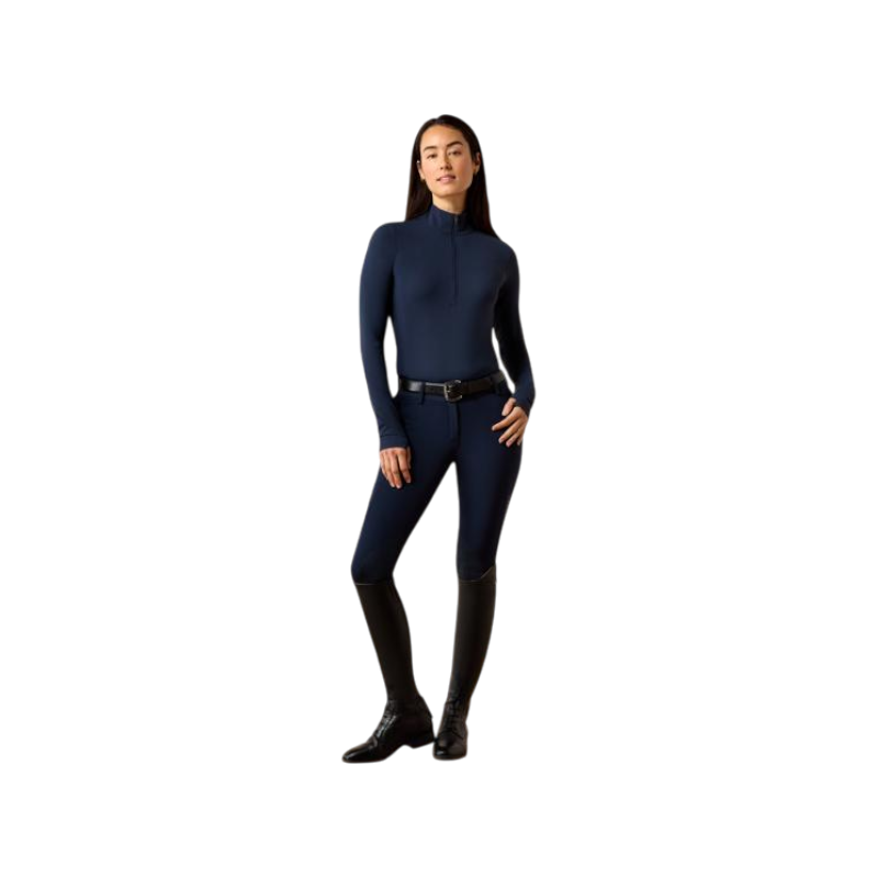 Baselayer zippé feminina SolVeil navy eclipse