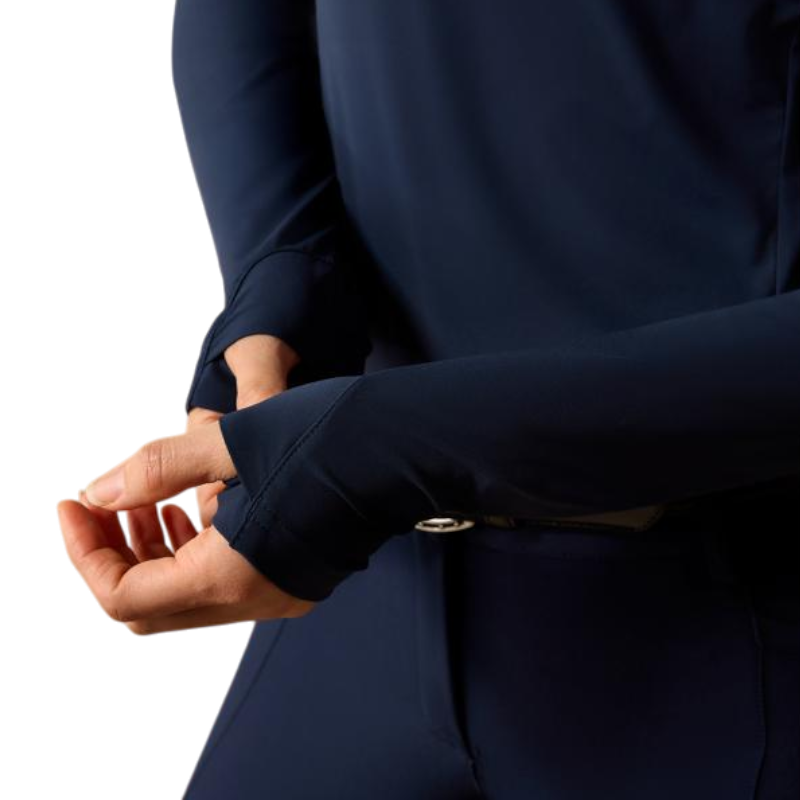 Baselayer zippé feminina SolVeil navy eclipse