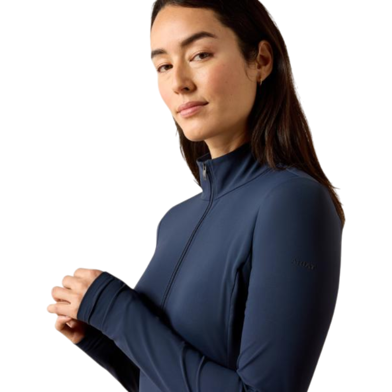 Baselayer zippé feminina SolVeil navy eclipse