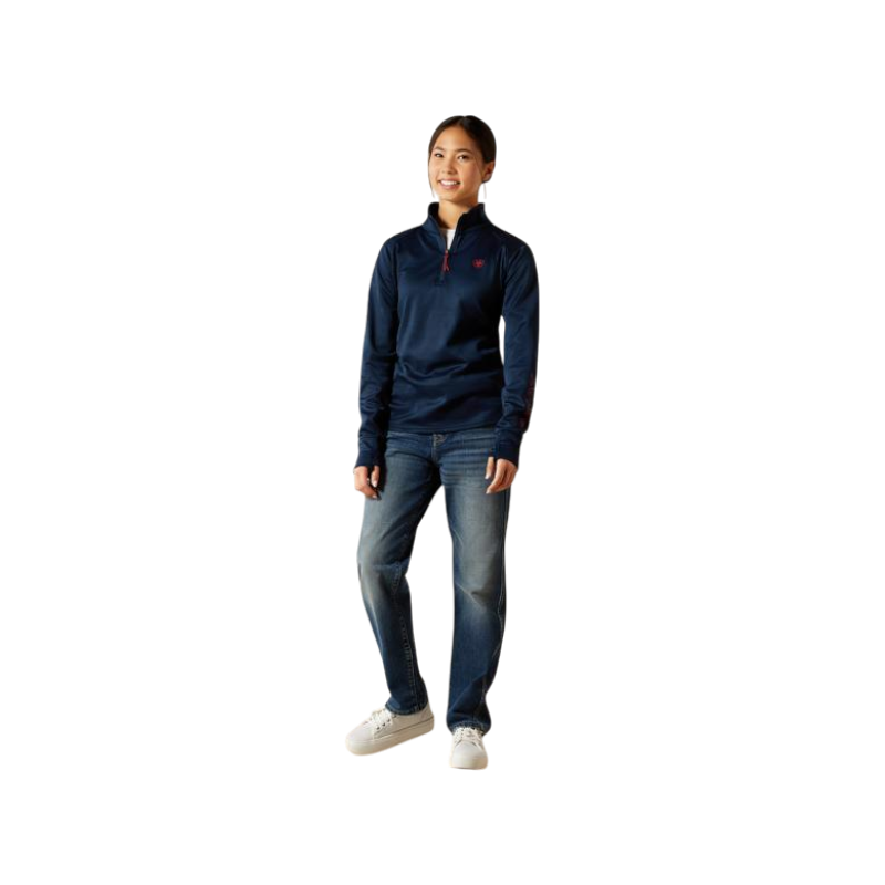 Felpa con zip bambino Team EQ blu navy