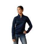 Felpa con zip bambino Team EQ blu navy