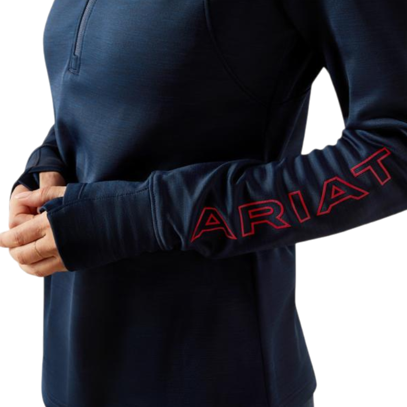 Ariat - レディース ジップアッププルオーバー Team EQ マリン