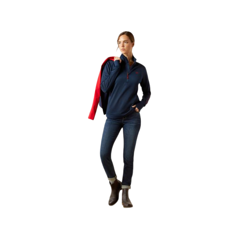 Ariat - レディース ジップアッププルオーバー Team EQ マリン